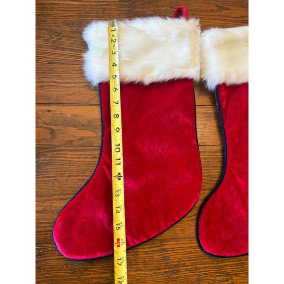 (3) Buffalo plaid Christmas stockings faux fur cuff and deer applique - Picture 6 of 7